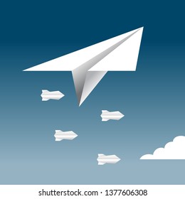 paper plane, paper bombs, war concept