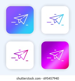 Paper plane bright purple and blue gradient app icon