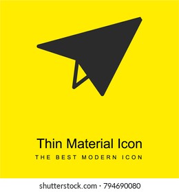 Paper plane bright yellow material minimal icon or logo design