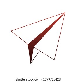 Paper plane cartoon red lines