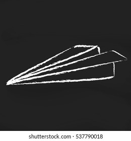 Paper plane. Chalk sketch
