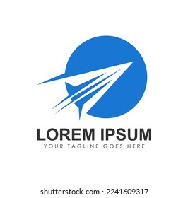 Paper Plane Circle Vector Illustration Logo in white background isolated