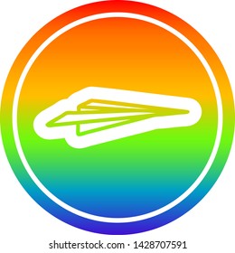 paper plane circular icon with rainbow gradient finish