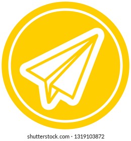 paper plane circular icon symbol