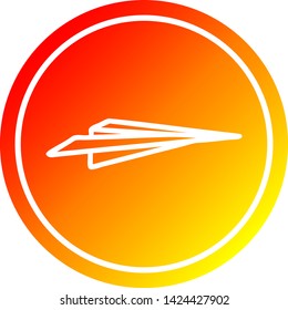 paper plane circular icon with warm gradient finish