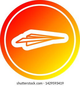 paper plane circular icon with warm gradient finish