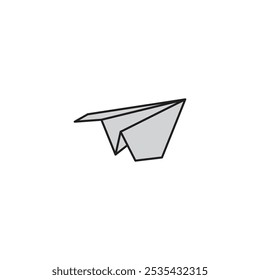 Paper plane colored vector icon on white background