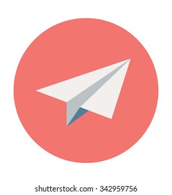 Paper Plane Colored Vector Illustration 