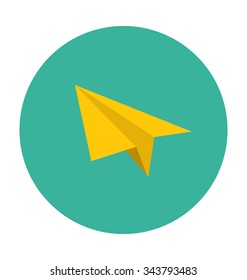 
Paper Plane Colored Vector Illustration
