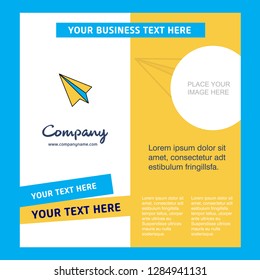 Paper plane  Company Brochure Template. Vector Busienss Template