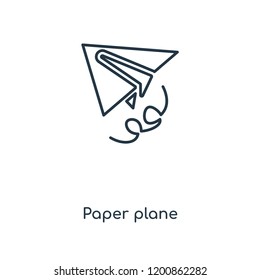 Paper plane concept line icon. Linear Paper plane concept outline symbol design. This simple element illustration can be used for web and mobile UI/UX.