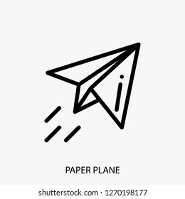 Paper plane concept line icon. Simple element illustration. Paper plane concept outline symbol design. Can be used for web and mobile UI/UX . Modern vector style.