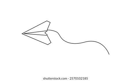 paper plane continuous one line drawing