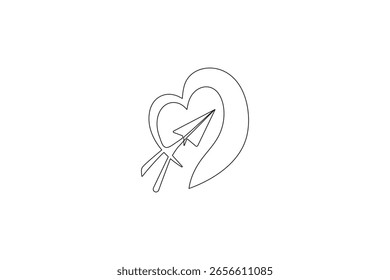 Paper plane continuous one line drawing vector illustration
