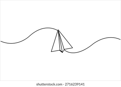 Plano de papel contínuo uma linha arte desenho de design