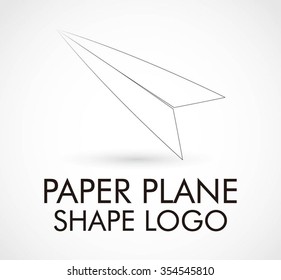 Paper plane of craft origami abstract vector and logo design or template fly art business icon of company identity symbol concept