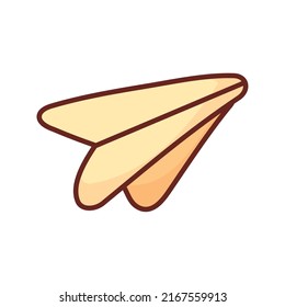 icono de la caricatura de creatividad del plano de papel