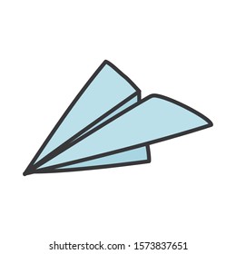 paper plane creativity idea icon on white background vector illustration