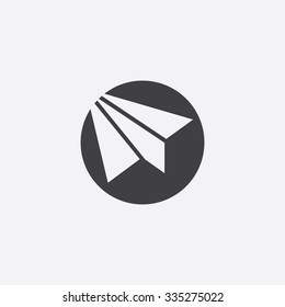 paper plane cut identity template icon design element