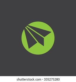 paper plane cut identity template icon design element