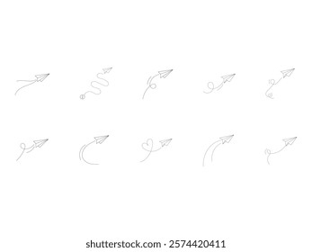 Paper Plane Decoration Element Set