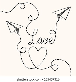 Paper plane design over white background, vector illustration