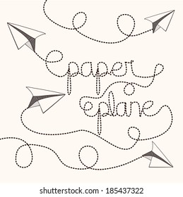 Paper Plane Design Over White Background, Vector Illustration