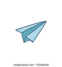 paper plane doodle icon