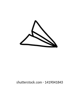 paper plane doodle icon, vector illustration