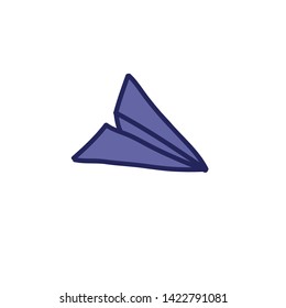 paper plane doodle icon, vector illustration
