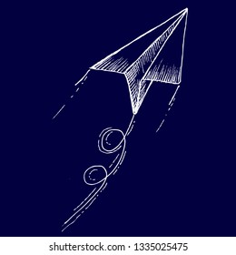 paper plane, doodle sketch