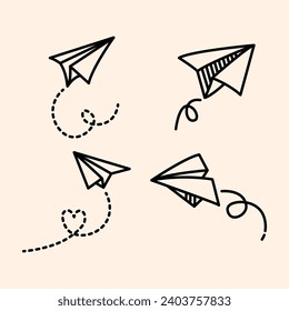 Ilustración del vector de doodle de plano de papel