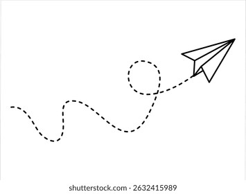paper plane with dotted lines Icons vector illustration sign and symbols.