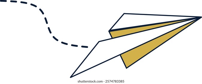 paper plane with a dotted trail