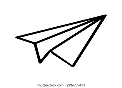 paper plane draw vector fly icon