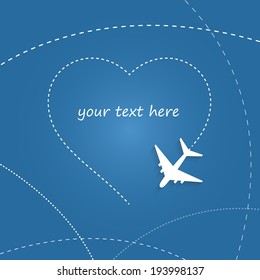 Paper plane drawing heart