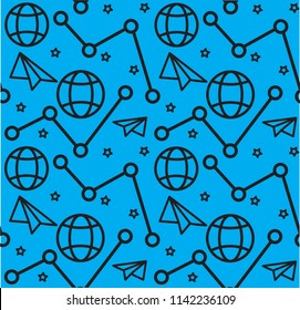 paper plane and earth pattern