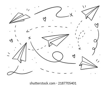 Paper plane element Vector illustration. Drawing design concept