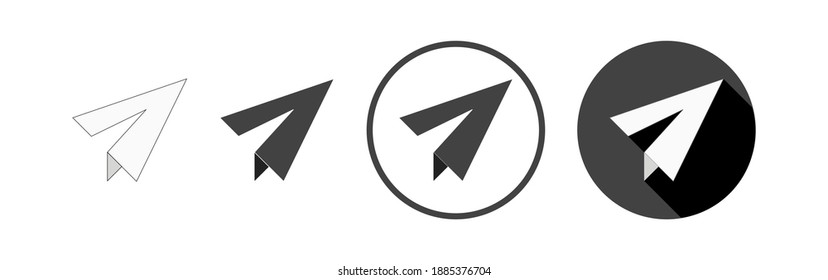 Paper plane email icon logo. Sent button send vector.