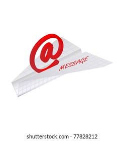 paper plane with e-mail symbol