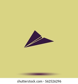 Paper plane flat icon.