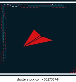 Paper plane flat icon.