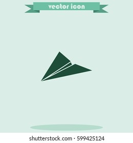 Paper plane flat icon.