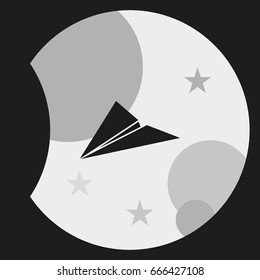Paper plane flat icon.