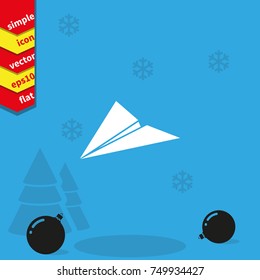 Paper plane flat icon.