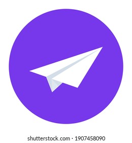 
Paper plane in a flat icon denoting landing page for web and apps