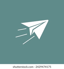 Paper plane flat icon design