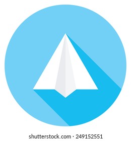  Paper plane flat icon. Modern flat icons with long shadow effect in stylish colors. Icons for Web and Mobile Application. EPS 10.