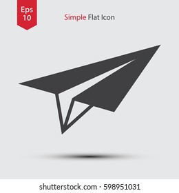 Paper Plane Flat Icon. Simple Sign Of Paper Toy. Vector Illustrated Symbol