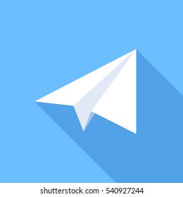 Paper Plane Flat Icon. Vector illustration